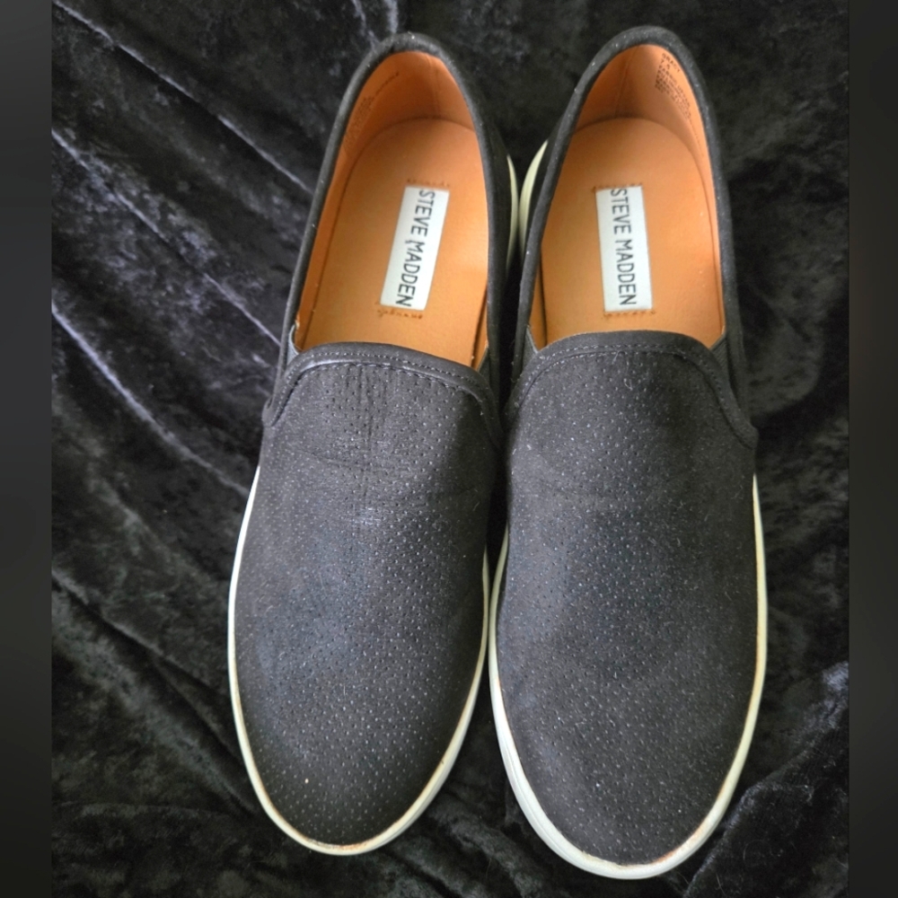 Steve Madden Gracy Black Loafers Slip-On Shoes 7.5